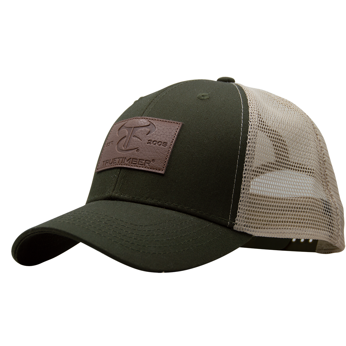 Olive Leather Patch Cap