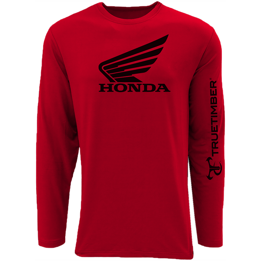 Honda TrueTimber Red Hot Long Sleeve Performance Tee - Black Logo