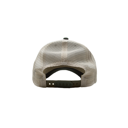 Olive Leather Patch Cap