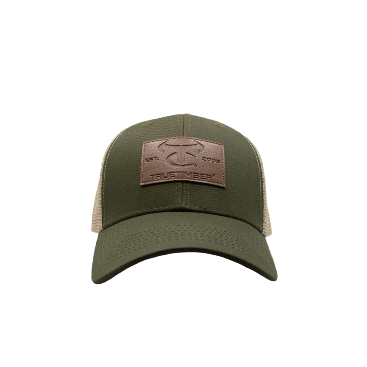 Olive Leather Patch Cap